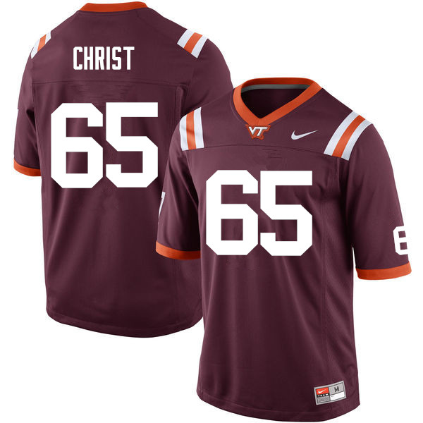 Men #65 Matt Christ Virginia Tech Hokies College Football Jerseys Sale-Maroon - Click Image to Close